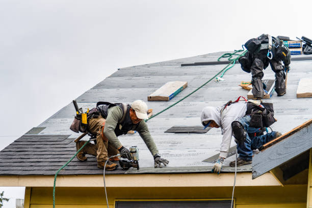 Professional Roof Installation technician working in Norton, MA